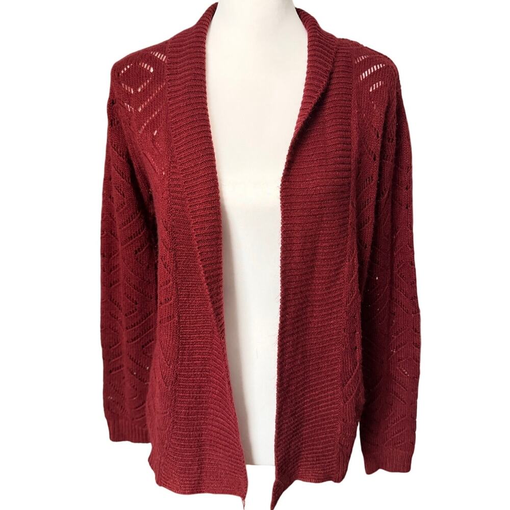 Charlotte Russe Long Sleeve Cardigan Maroon Medium